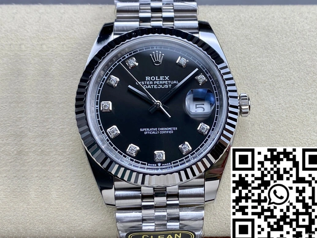 Clean Black Dial Factory Datejust Rolex M126334-0012 0707